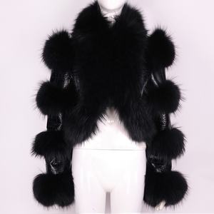 2025 nuovo arrivo giacca invernale in vera pelle di montone giacca di pelle corta giacca di pelle da donna in pelle di procione - Product Image 5