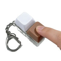 Porte-clés clavier mécanique 2 touches avec lumière LED, logo personnalisé, fidget clicker tactile, anti-stress, breloque de sac