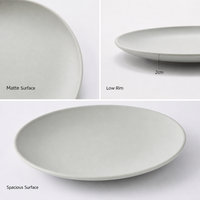 Assiettes à dîner en mélamine contemporaine de haute qualité, gris mat, durables, non toxiques, écologiques, rondes, pour restaurants et usage domestique, ensembles