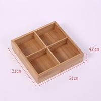 Boîte de rangement multifonctionnelle en bambou et bois poli avec compartiments pour ranger les collations et les fruits secs