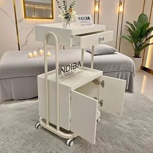 European Style Salon Trolley Rolling Storage Cart with <b>Drawer</b> Cabinet Toe Holders for Beauty <b>Bedding</b> Spa - Product Image 2