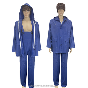 Ensemble <span class=keywords><strong>de</strong></span> pluie industriel robuste 2 ou 3 pièces en PVC et polyester, comprenant une veste <span class=keywords><strong>de</strong></span> travail <span class=keywords><strong>de</strong></span> sécurité et un pantalon à bretelles, pour femmes, hommes et adultes - Product Image 4