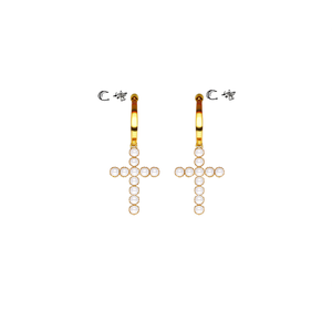 Boucles d'oreilles pendantes en acier inoxydable 316L plaqué or PVD, bijoux tendance - Product Image 2