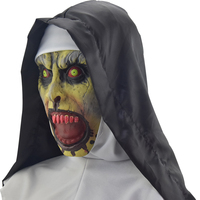 Halloween effrayant nonne masque conjuration Costume effrayant horreur Costumes Halloween fête accessoires horreur Latex avec écharpe femme adulte
