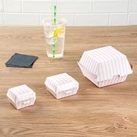 Caja para Hamburguesas Plegable con Superficie Lisa, Papel Texturizado, Caja de Almacenamiento Resistente, Caja para Hamburguesas Clásica, Práctica y Duradera, Caja Marrón