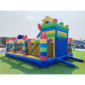 Large <b>Inflatable</b> Bouncy Castle with Slide air Jumper Castle Combo Amusement Park Building Blocks Kids <b>Inflatable</b> Castle Combo - Product Image 4