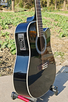Guitare acoustique électrique à 12 cordes Aiersi Factory, couleur noire, 41 pouces, table en épicéa contreplaqué, fond et côtés en acajou