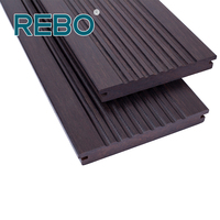Plancher en bambou thermo-reconstitué REBO Eco Forest Dark Style Moderne, pose par clic, antidérapant, pour terrasse extérieure, imperméable