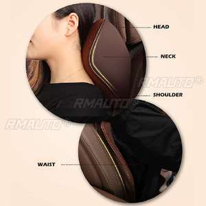 Coussin de tête en mousse à mémoire de forme pour voiture, supports de siège en cuir, ensemble de coussins de dossier réglables, appui-tête auto, coussins lombaires - Product Image 4