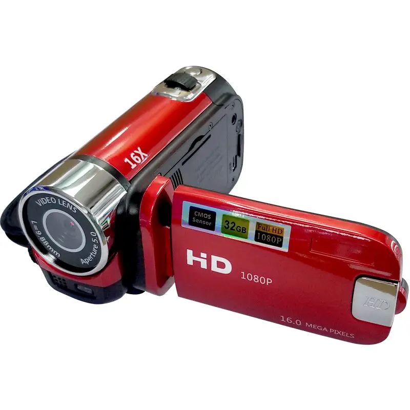 Hochwertiger HD-Digital-Camcorder 720p mit Farbdisplay und 16-fach Digital zoom/wiederauf ladbarer Lithiumbatterie-Videokamera