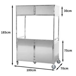Carrito de Comida <span class=keywords><strong>Plegable</strong></span>, Ahorra Espacio, Comercial, Apilable, de Acero Inoxidable para Comida Rápida, Nuevo - Product Image 6