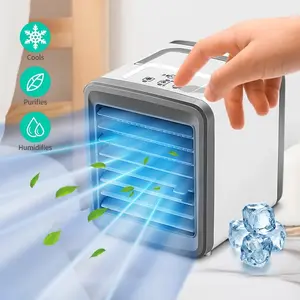 Ventilatore portatile aggiornato del condizionatore d'aria 3 in 1 piccolo dispositivo di raffreddamento dell'aria USB personale ventilatore da tavolo Mini purificatore d'aria umidificatore raffreddamento