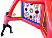 Stand de jeu gonflable classique d'extérieur, jeu de lancer d'anneaux double face + XOXO Tic Tac Toe, en PVC, pour 4 à 8 personnes, capacité supérieure à 500 kg