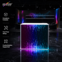 Comptoir d'accueil modulaire en aluminium avec éclairage LED SEG, portable, rétroéclairé, pour salon professionnel, exposition, table de présentation