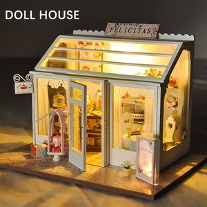 Mini maison européenne maison de poupée <span class=keywords><strong>Miniature</strong></span> bricolage maison de poupée <span class=keywords><strong>en</strong></span> <span class=keywords><strong>bois</strong></span> ensemble de meubles pour enfants - Product Image 3