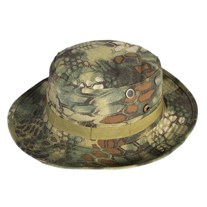Cappello Boonie mimetico a tesa larga con protezione solare e cinturino sottogola, ideale per pesca, escursioni, campeggio, in tela, quattro stagioni, unisex - Product Image 3