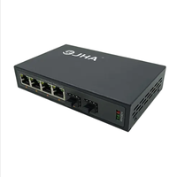 Switch Ethernet Fiber Gigabit 6-Port dengan 2-Port Slot SFP 1000Base-X, 4-Port RJ45 10/100/1000Base-T(X), Serat Optik 14G