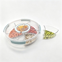 Boîte de rangement alimentaire rotative pour cuisine avec couvercle hermétique à clipser, plateau intérieur amovible et compartimenté, en PET, PP et silicone, multi-usage, portable, OEM