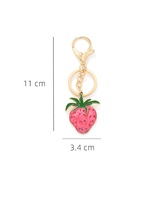 2026 Nieuwe Legering Drip Oil Aardbei Hangertje Sleutelhanger Schattig Aardbei Sleutelhanger Tas Accessoire Fruit Charm Sleutelring