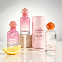 Ensemble de flacons de parfum en verre de 50 ml et 100 ml, vaporisateur, bouchon sphérique, pompe, logo personnalisé, flacon de parfum de luxe, impression à l'écran