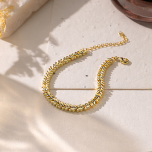 Pulsera de Cadena Esqueleto con Moissanita Dorada y Engaste de Garra en Forma de U, Joyería de Regalo - Product Image 4