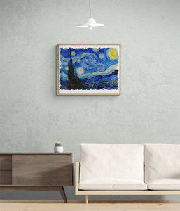 Rompecabezas de madera de la Noche Estrellada de Van Gogh, 100-300 piezas, esquinas onduladas, impresión a todo color, juguete educativo para regalos de museos de arte - Product Image 4