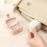Mini boîte à bagues en cuir PU blanc de voyage nouveau Design étui à bijoux fait main pour fille cadeaux décoration de la maison utilisation