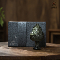 Brûleur d'encens en verre Pâte de Verre résistant à la chaleur, encensoir Boshan en Liuli fait main par moulage à la cire, décoration Zen de luxe