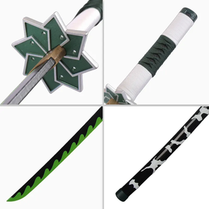 Populaire Anime démon <span class=keywords><strong>Salyer</strong></span> Shinazugawa Sanemi bambou artisanat enfants jeu de rôle jouet en bois Katana épées pour Cosplay jouant garçons - Product Image 2