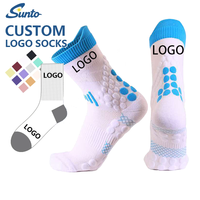 Kaos Kaki Katun Sisir Logo Kustom Anti-selip Penyangga Lengkung Kaki Kaos Kaki Atletik Klub Sekolah