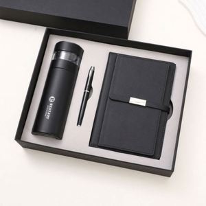 Modern Art Stainless Steel Silk Screen Printed <b>Tea</b>-Water Separation <b>Thermos</b> Cup Notebook Business Set Custom Logo Gift Box - Product Image 1