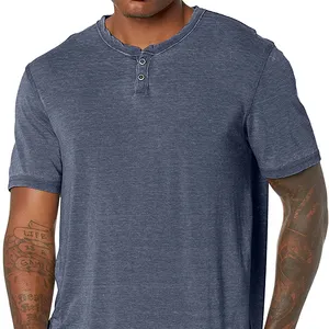 Merek pria Venice Burnout takik leher kaus ukuran besar T-shirt bordir grafis T Shirt