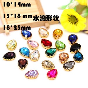 Cristales de Vidrio en Forma de Lágrima, 16 Facetas, Borde Dorado, para Manualidades, Joyería, Decoración de Ropa - Product Image 4