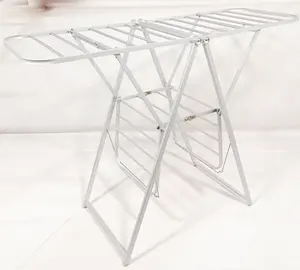 foldable drying rack new 2023 clothes Aluminum metal silver foldable stand clothes drying rack suppliers