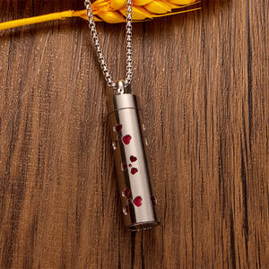 Moda paslanmaz çelik madalyon kolye uzun zincir çiçek kalp pençe desen uçucu yağ kolye takı difüzör kolye - Product Image 3