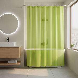 Tenda da Doccia in PEVA Verde e Poliestere - Product Image 3