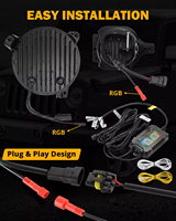 HYNBYZJ 7 pouces phare RGB Super lumineux 90W phares Led feux de croisement Halo anneau yeux d'ange phare Led pour Jeep Suv Atv