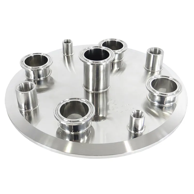 12 Inch Tri Clamp Deksel End Cap Met Triclamp Adereindhulzen En Npt Poorten