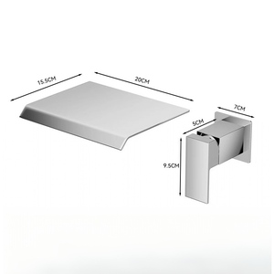 Specchio a parete <span class=keywords><strong>bagno</strong></span> cascata uscita acqua fredda e calda miscelatore lavello rubinetto a scomparsa nascosta rubinetto del bacino - Product Image 3