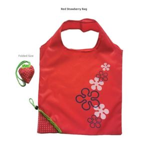 Portable <b>Folding</b> Strawberry Shopping <b>Bags</b> Wholesale with Custom Logo Print, Fruit Shaped Foldable Reusable Handheld Eco Totes - Product Image 4