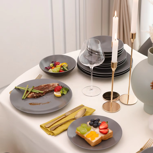 Semtember Promotion Round Kitchen Plates Set With Coffee Mug Elegant High-End Microwave Oven Safe <b>Dinnerware</b> Sets for Home Use - Product Image 4