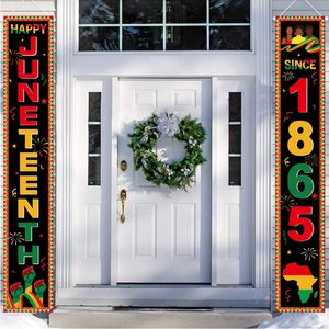 Decoraciones de Juneteenth, Pancartas Colgantes de la <span class=keywords><strong>Historia</strong></span> Negra, Letrero para Porche del Día de la Independencia <span class=keywords><strong>Afroamericana</strong></span>, Personalizable - Product Image 1
