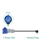 Nouvel adaptateur de chargeur EV 32A bleu CEE vers Schuko, câble Type 2, prise de sortie 3 pôles 2 broches