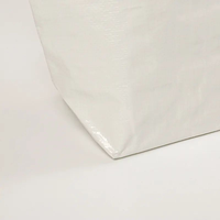 2025 nouveau sac fourre-tout tissé en PP blanc éco-vente en gros avec longue poignée Logo personnalisé Design pur réutilisable pour le shopping