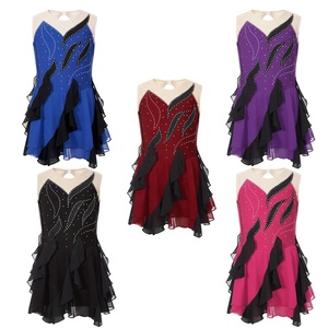 ชุดเต้นรำสเกต6-16ชิ้นสำหรับเด็กผู้หญิงชุดเต้นแบบชิ้นเดียวชุดเดรสสำหรับเต้นบัลเลต์ละตินสำหรับเต้นแบบมืออาชีพ - Product Image 1