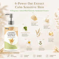 Floracy Gel Douche Corporel Non Parfumé à l'Avoine Colloïdale, Mousse Douce au Lait d'Avoine, Soin Quotidien Doux pour Peaux Sèches, Irritées et Sensibles, Confort Nettoyant