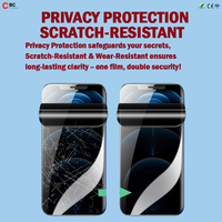 Protection d'écran souple ultra-fine anti-espion anti-traces de doigts imperméable en TPU transparent mat HD pour téléphones mobiles