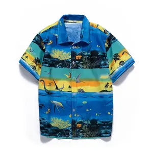 RTS गर्मियों हवाई Tshirts पर्व Camisa Hawaiana Algodon पैरा Hombre क़मीज़ Hawaienne Aloha समुद्र तट Mens उष्णकटिबंधीय आकस्मिक शर्ट