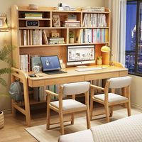Groothandel Echt Massief Houten Studie- en Leestafel, Draagbare Laptop Bureau en Stoel voor de Slaapkamer