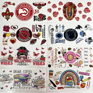 Factory Custom Valentine's Day Designs Uv Dtf Cup Wrap Transfers 16oz Sticker Decals Ready To Ship UV Dtf Cup Wraps For Cups